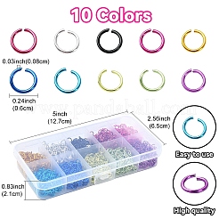 10 Colors Aluminum Wire Open Jump Rings&nbsp;FIND-YW0004-97