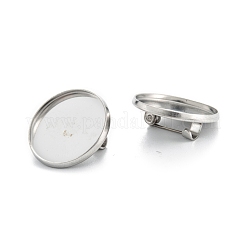 Tarnish Resistant 304 Stainless Steel Brooch Cabochon Settings&nbsp;STAS-G250-04P-A