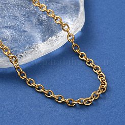 Ion Plating(IP) 304 Stainless Steel Cable Chain Necklaces for Women Men&nbsp;X-STAS-M102-68G