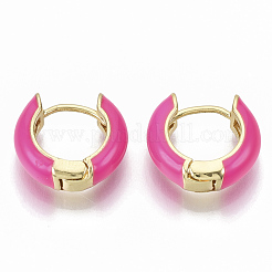 Brass Huggie Hoop Earrings&nbsp;EJEW-S209-01D