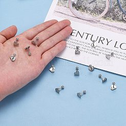 Tarnish Resistant 201 Stainless Steel Barbell Cartilage Earrings&nbsp;EJEW-R147-38
