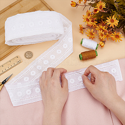 Cotton Flower Pattern Embroidery Lace Ribbon&nbsp;OCOR-WH0078-166