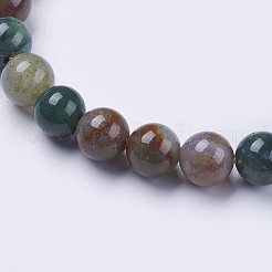 Natural Indian Agate Beaded Stretch Bracelets&nbsp;BJEW-I253-8mm-11
