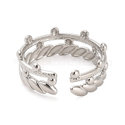 Non-Tarnish 304 Stainless Steel Twist Open Cuff Ring for Women&nbsp;RJEW-F160-03P