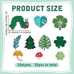 25Pcs 10 Styles Polyester Clothing Patches&nbsp;PATC-PH0001-35