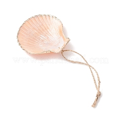 Electroplate Multicolor Sea Shell Pendant Decorations&nbsp;HJEW-JM04622