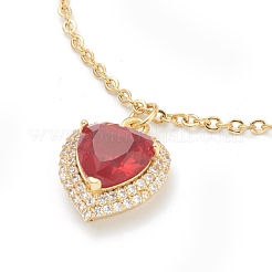 Brass Micro Pave Cubic Zirconia Pendant Necklaces&nbsp;NJEW-F281-07