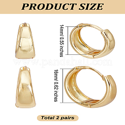 2 Pairs 2 Styles Brass Hoop Earrings&nbsp;EJEW-LP0001-58G