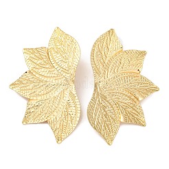 Alloy Leaf Stud Earrings for Women&nbsp;EJEW-U028-03G
