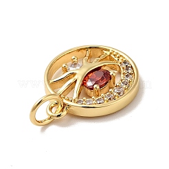 Rack Plating Brass Micro PaveCubic Zirconia Pendants&nbsp;KK-H431-26G