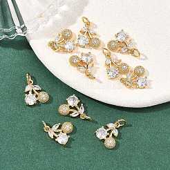 SHEGRACE Brass Micro Pave Clear Cubic Zirconia Pendants&nbsp;XGRQ2C850-411G