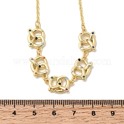 Brass Micro Pave Cubic Zirconia Knot Pendant Necklaces&nbsp;NJEW-B157-08G-02