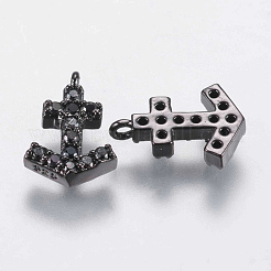 Brass Micro Pave Cubic Zirconia Charms&nbsp;ZIRC-G132-58B