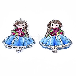 Transparent Printed Acrylic Big Pendants&nbsp;OACR-N133-015
