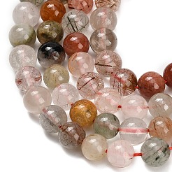 Natural Multi-Color Rutilated Quartz Beads Strands&nbsp;G-G300-A03-6mm
