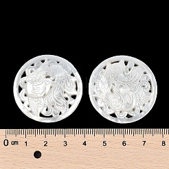Natural White Shell Carved Pendants&nbsp;SSHEL-I026-14B