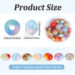 70Pcs 7 Colors Triple Color Resin European Beads&nbsp;RESI-PA0001-56