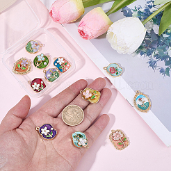12Pcs 12 Styles Alloy Enamel Pendants&nbsp;ENAM-BM0001-27