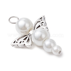 Pearlized Glass Pearl Bead Pendants&nbsp;PALLOY-JF03203-06