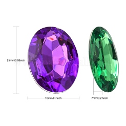 Imitation Taiwan Acrylic Rhinestone Cabochons&nbsp;GACR-A007-18x25mm-M