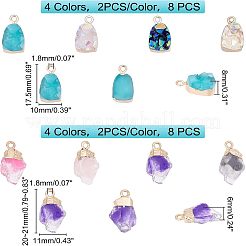 16Pcs 8 Color Druzy Resin Pendants&nbsp;RESI-FH0001-36