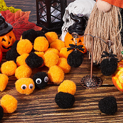 100Pcs 2 Colors Halloween DIY Doll Craft Pom Pom Yarn Pom Pom Balls&nbsp;AJEW-SC0003-18