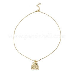 Golden Plated Brass Micro Pave Cubic Zirconia Pendant Necklaces&nbsp;LS-NJEW-L178-02G-03