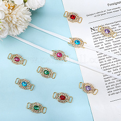 10pcs 5 Colors Brass Rhinestone Shoe Decoration&nbsp;FIND-GF0007-26