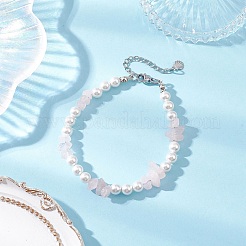 3Pcs Natural Mixed Gemstone & Glass Pearl Beaded Bracelets&nbsp;BJEW-JB12318