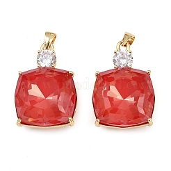 Brass Micro Pave Cubic Zirconia Pendants&nbsp;KK-B150-30G-04