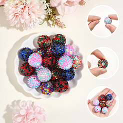 24Pcs 8 Colors Opaque Resin Rhinestone Beads&nbsp;RESI-PA0001-54
