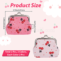 4Pcs 2 Colors Glitter Powder Cloth with Alloy Kiss Lock Wallets&nbsp;ABAG-CN0001-73