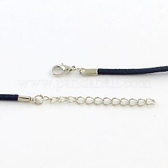 2mm Faux Suede Cord Necklace Making with Iron Chains & Lobster Claw Clasps&nbsp;NCOR-R029-04