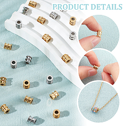 60Pcs 2 Colors 201 Stainless Steel Beads&nbsp;STAS-UN0052-07