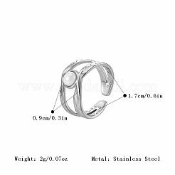 Double Layer Hollow 304 Stainless Steel Cuff Open Rings for Women&nbsp;BP0789-2