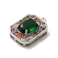 Brass Micro Pave Cubic Zirconia Pendants&nbsp;ZIRC-P114-12P