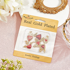 6Pcs 6 Styles Brass Enamel Pendants&nbsp;KK-BBC0019-85