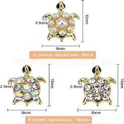 24Pcs 6 Styles Tortoise Zinc Alloy Cabochons&nbsp;MRMJ-OC0002-86