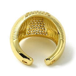 Brass Micro Pave Cubic Zirconia Open Cuff Rings&nbsp;RJEW-K256-36G