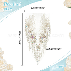 Polyester Embroidered Floral Lace Rhinestone Collar&nbsp;DIY-WH0304-901D