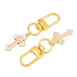 10Pcs 2 Colors Cross Alloy Enamel Pendant Decorations&nbsp;HJEW-JM03678