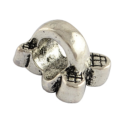 Tibetan Style Alloy Bear European Beads&nbsp;TIBEB-7884-AS-RS