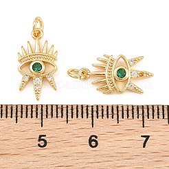 Brass Micro Pave Cubic Zirconia Charms&nbsp;KK-Q085-05C-G