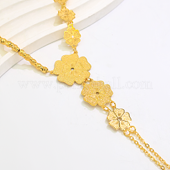 Vintage Brass Carved Hollow 5-Petal Flower Hand Chain Ring Bracelets for Women&nbsp;FB4811-1