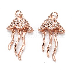 Brass Micro Pave Clear Cubic Zirconia Pendants&nbsp;ZIRC-P086-26