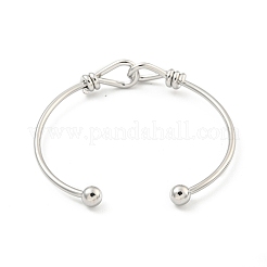 Cross Knot Brass Open Cuff Bangles for Women&nbsp;BJEW-G704-01P