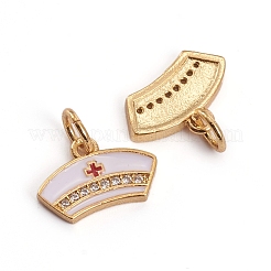 Brass Micro Pave Clear Cubic Zirconia Charms&nbsp;ZIRC-L091-033G