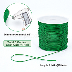 6 Rolls 6 Colors Braided Nylon Thread&nbsp;NWIR-PH0002-07A