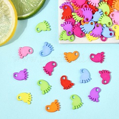 100Pcs Baby Shower Ornaments Acrylic Baby Feet Pendants&nbsp;MACR-YW0004-07