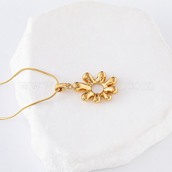 3Pcs Korean Style Stainless Steel Irregular Flower Pendant Necklaces for Office Casual Wear&nbsp;JJ9305